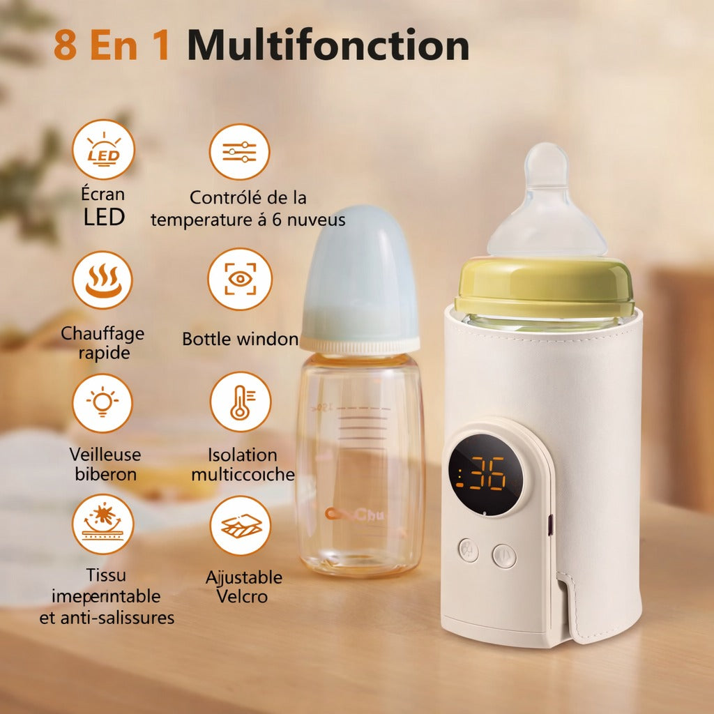 Chauffe-Biberon Portable Intelligent – Gardez le lait chaud partout, même sans électricité 🔥